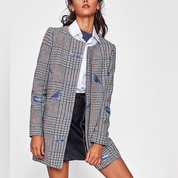 SHEIN Jackets & Blazers - NEW Bird Embroidered Coat